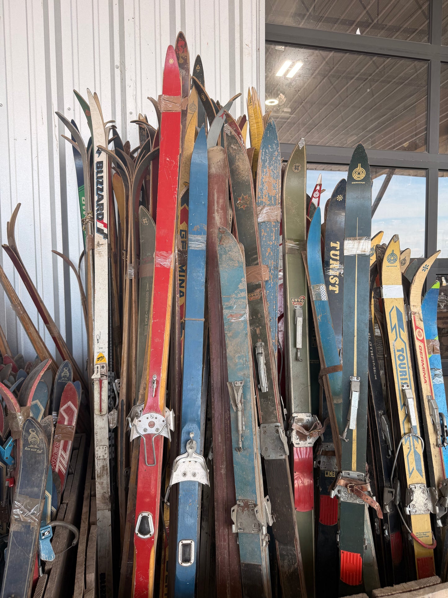 Vintage European Wooden Skis - Long