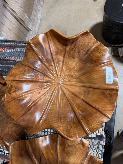 Hand-Carved Lotus Flower Wall Platter - Design 2