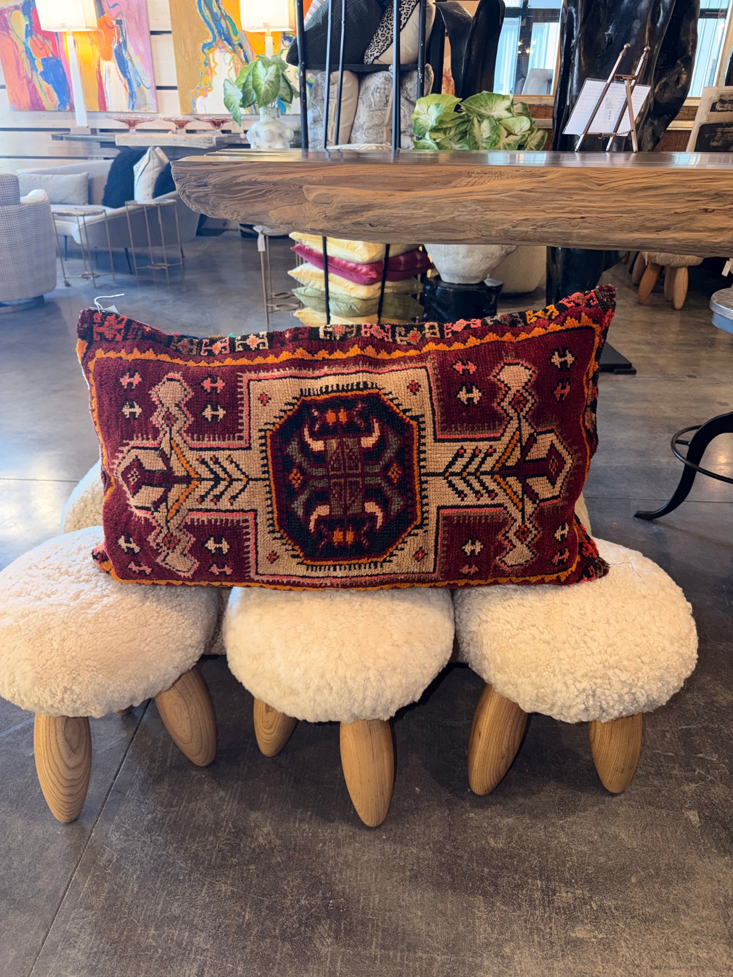 Turkish Rug Pillow - Design 9