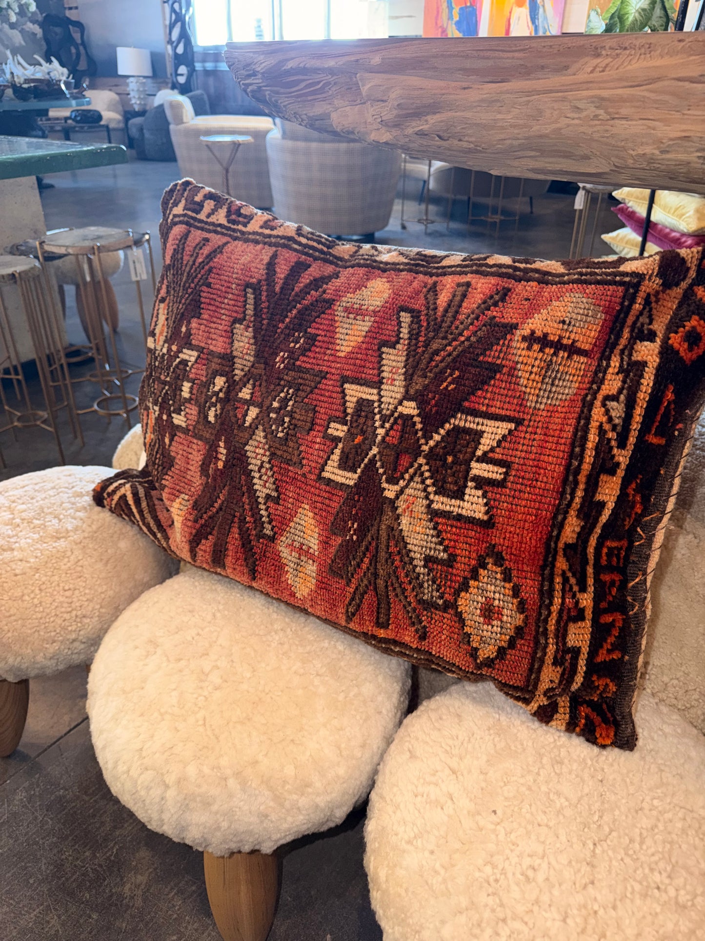 Turkish Rug Pillow - Design 8