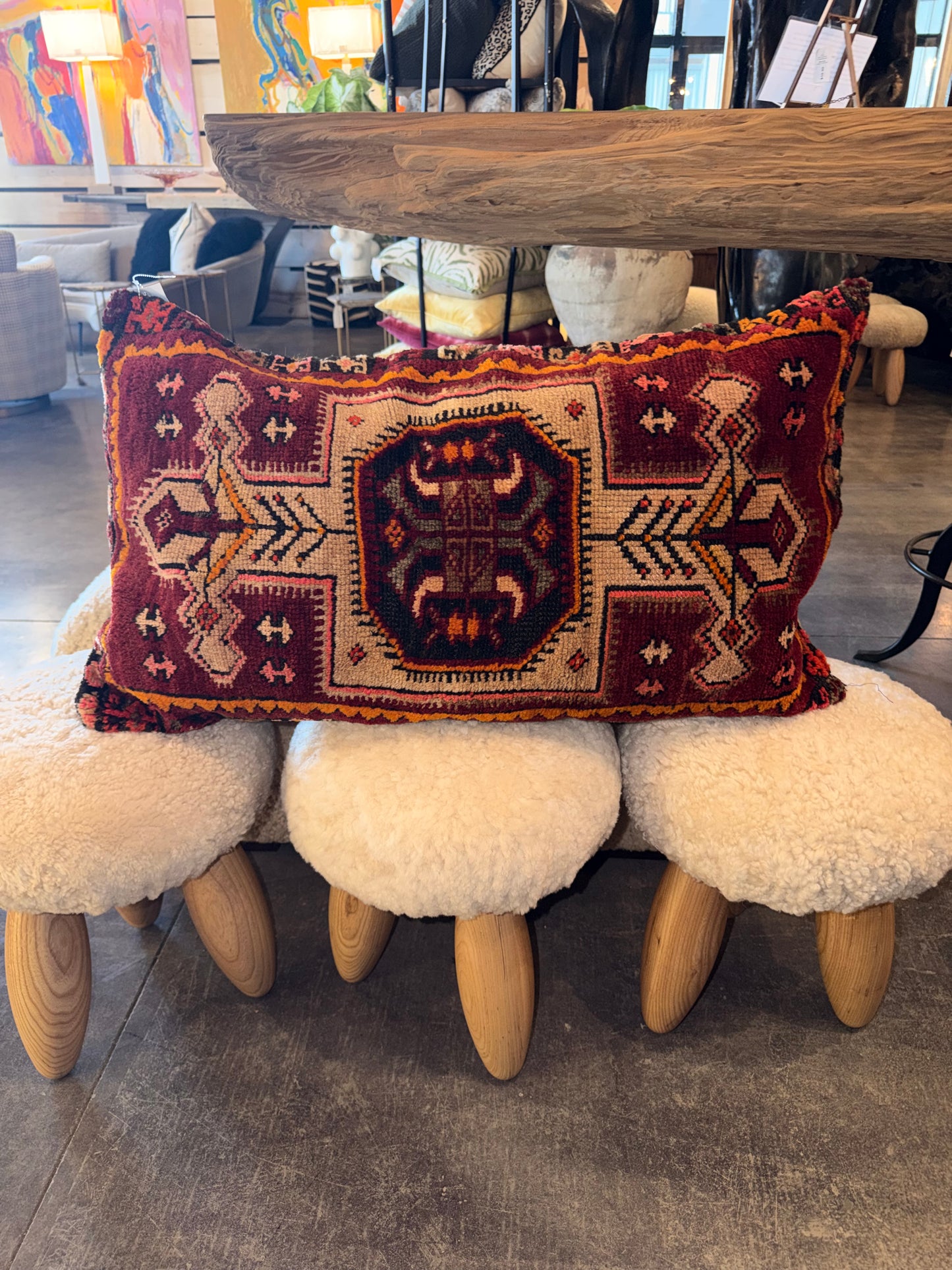 Turkish Rug Pillow - Design 9