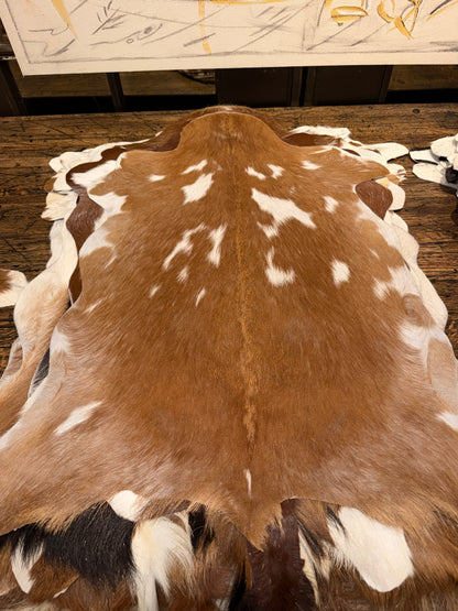 Goat Hide - White and Brown/Tan Hide