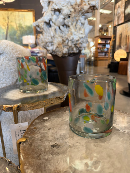 Hand-Blown Confetti Glass Votive
