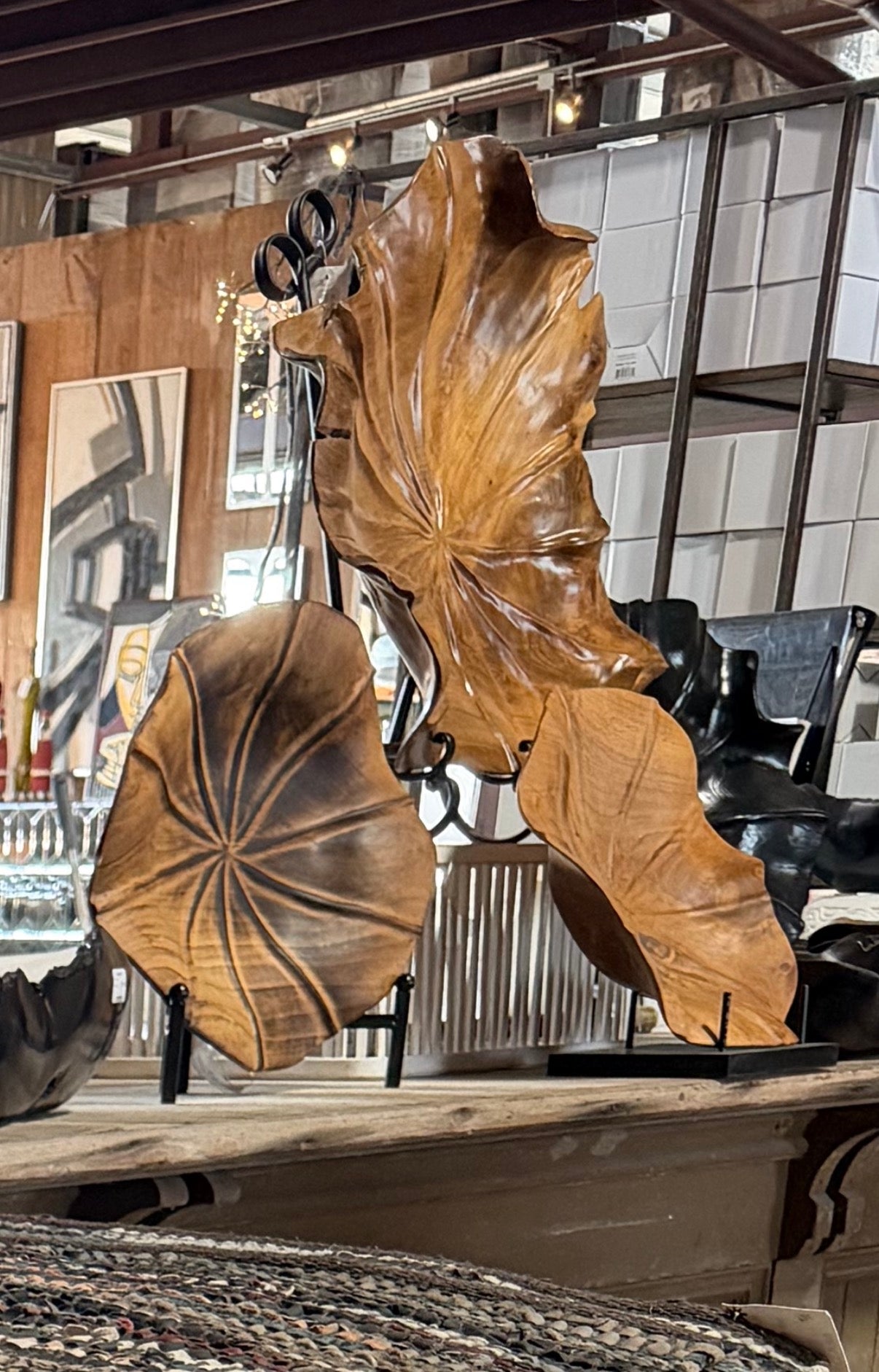 Hand-Carved Lotus Flower Wall Platter - Option 4