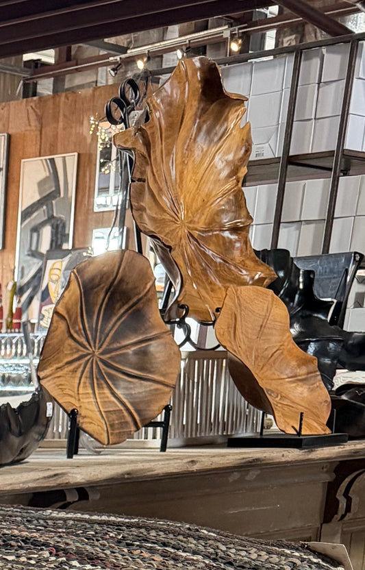 Hand-Carved Lotus Flower Wall Platter - Design 1