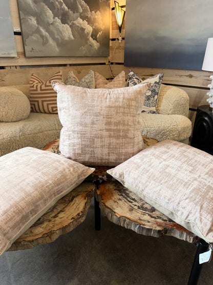 Blush Pink Textured Abstract Down Pillow