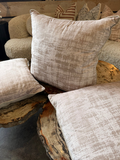 Blush Pink Textured Abstract Down Pillow