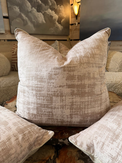 Blush Pink Textured Abstract Down Pillow