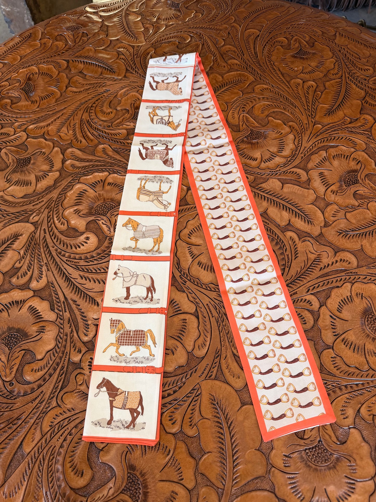 Orange Equestrian Twilly