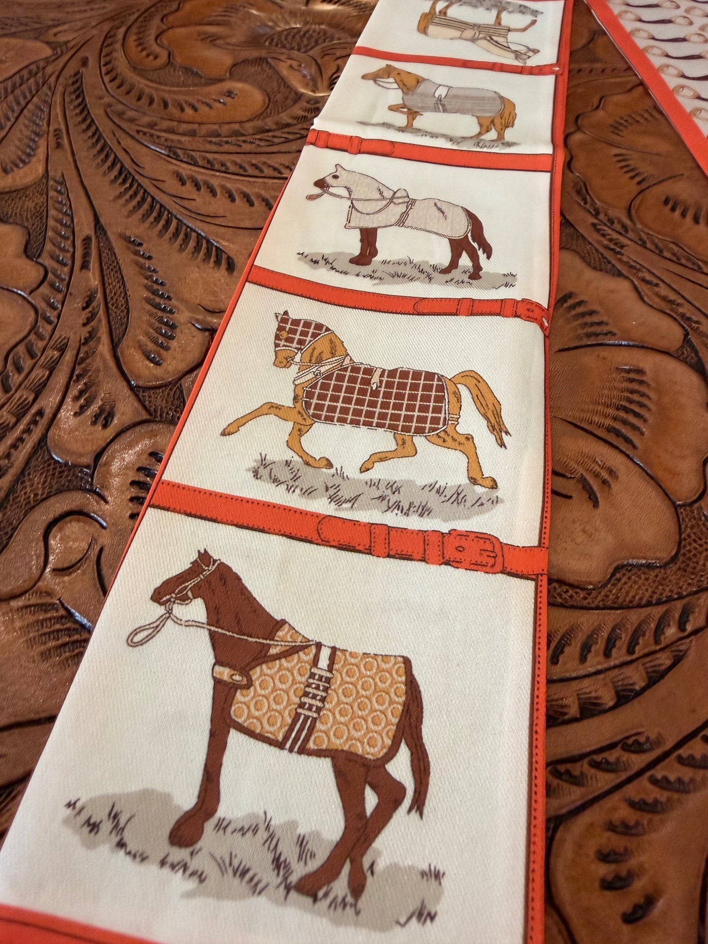 Orange Equestrian Twilly