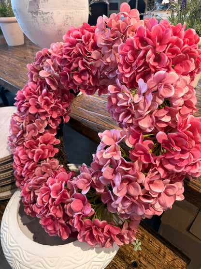 Pink Hydrangea Wreath 24 in