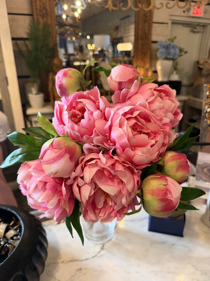 Real Touch Hot Pink Peony Spray 24 in Bundle of 5