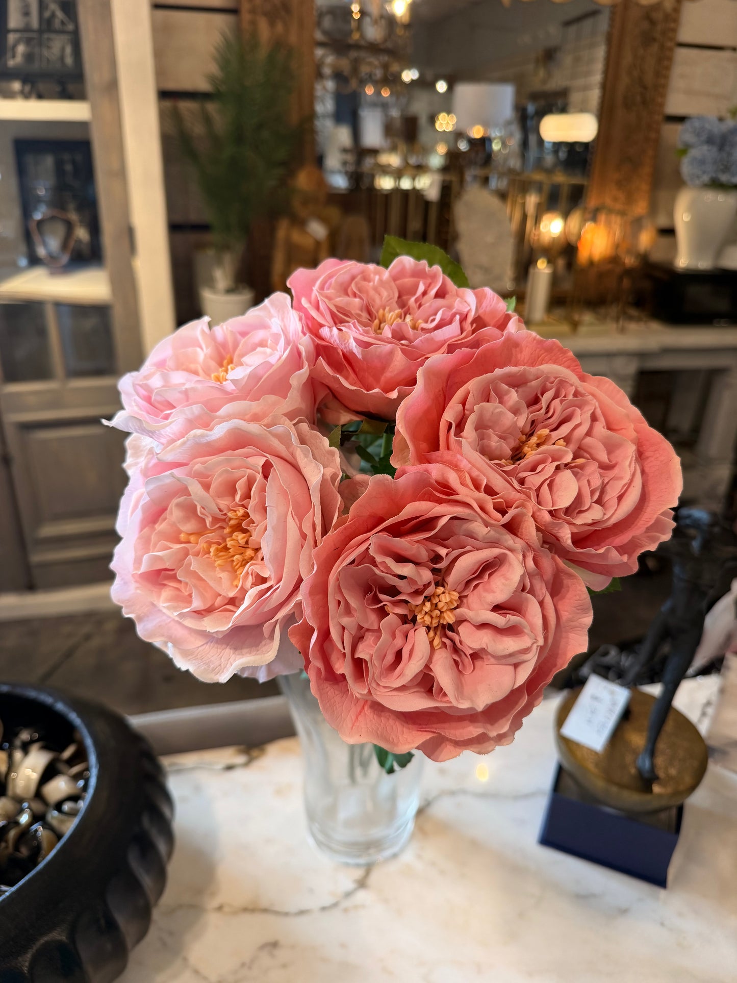 Real Touch Pink Rose Spray 25 in Bundle of 5
