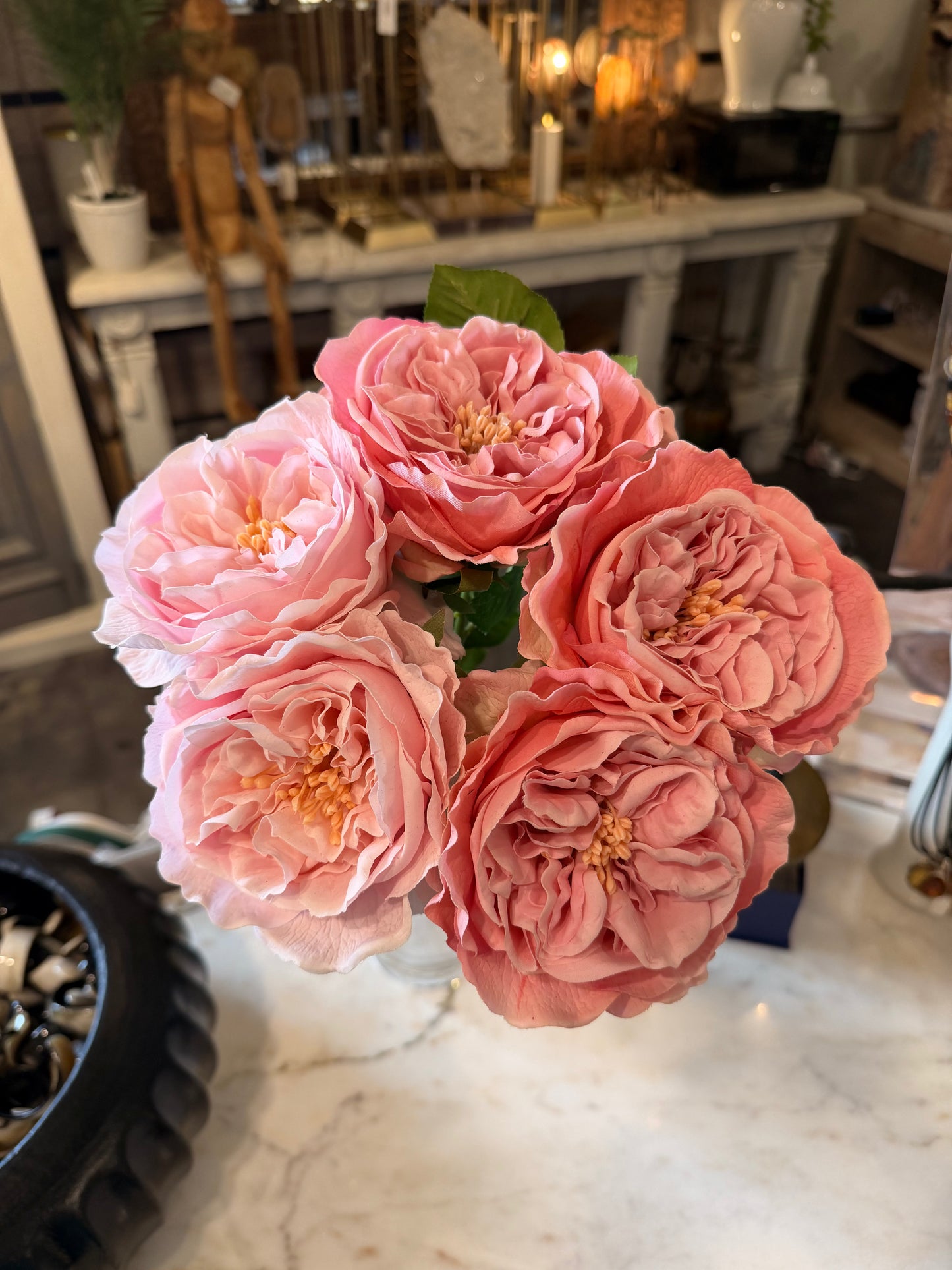Real Touch Pink Rose Spray 25 in Bundle of 5