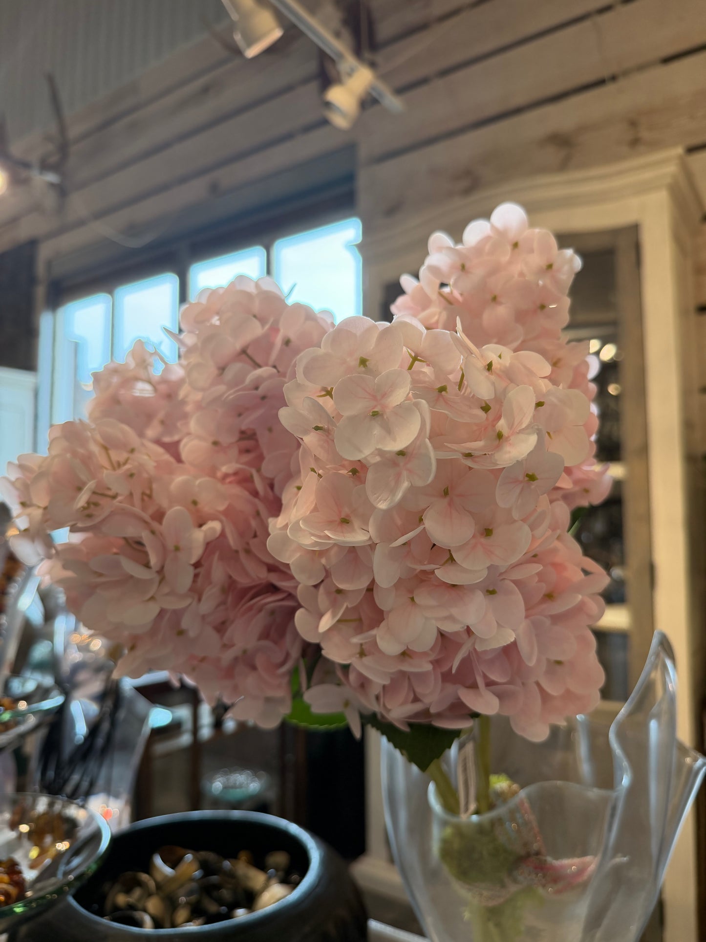 Real Touch Pink Cone Hydrangea 29 in Stem Bundle of 5