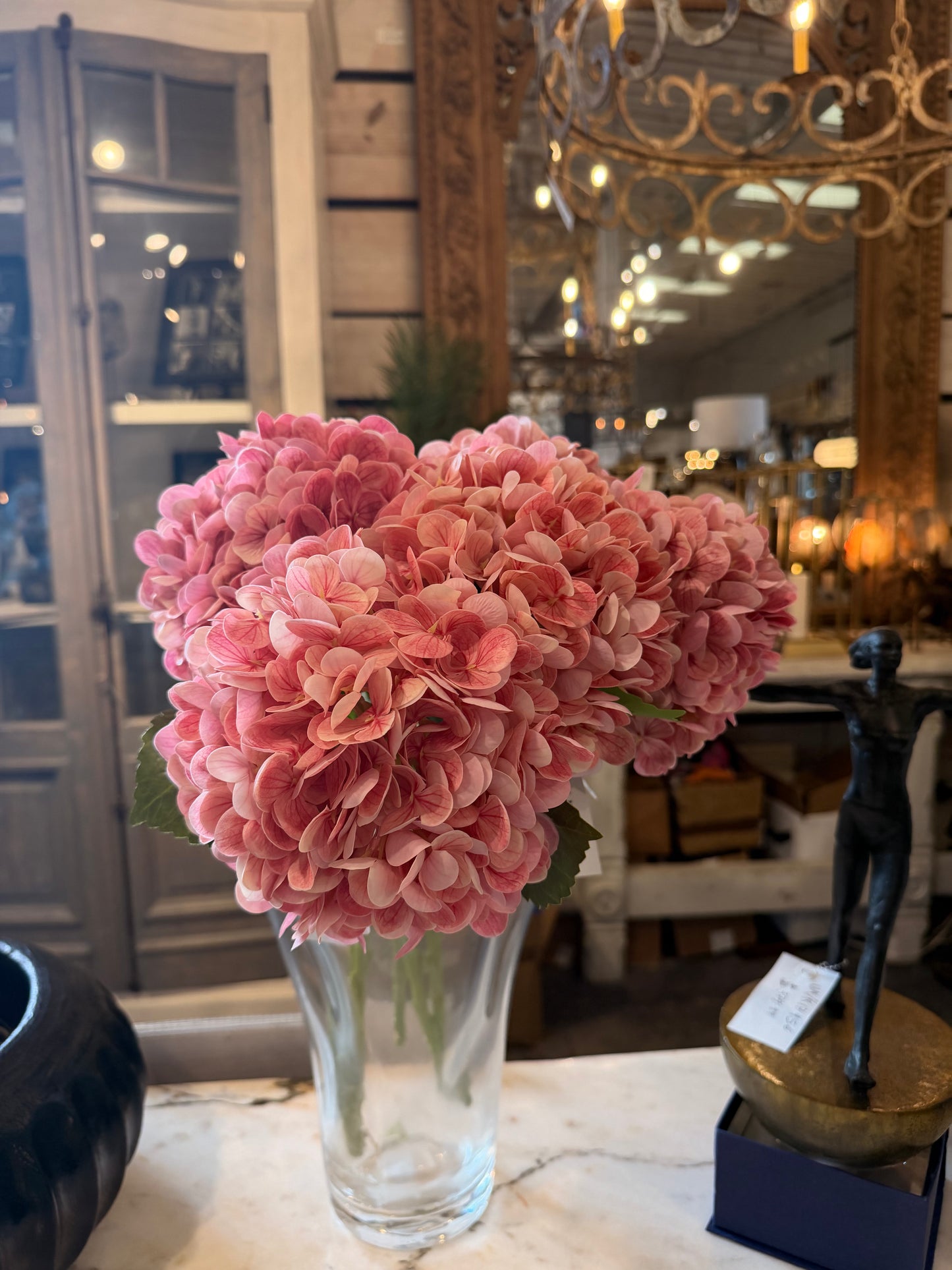 Real Touch Pink Hydrangea 19 in Stem Bundle of 5