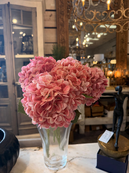 Real Touch Pink Hydrangea 19 in Stem Bundle of 5