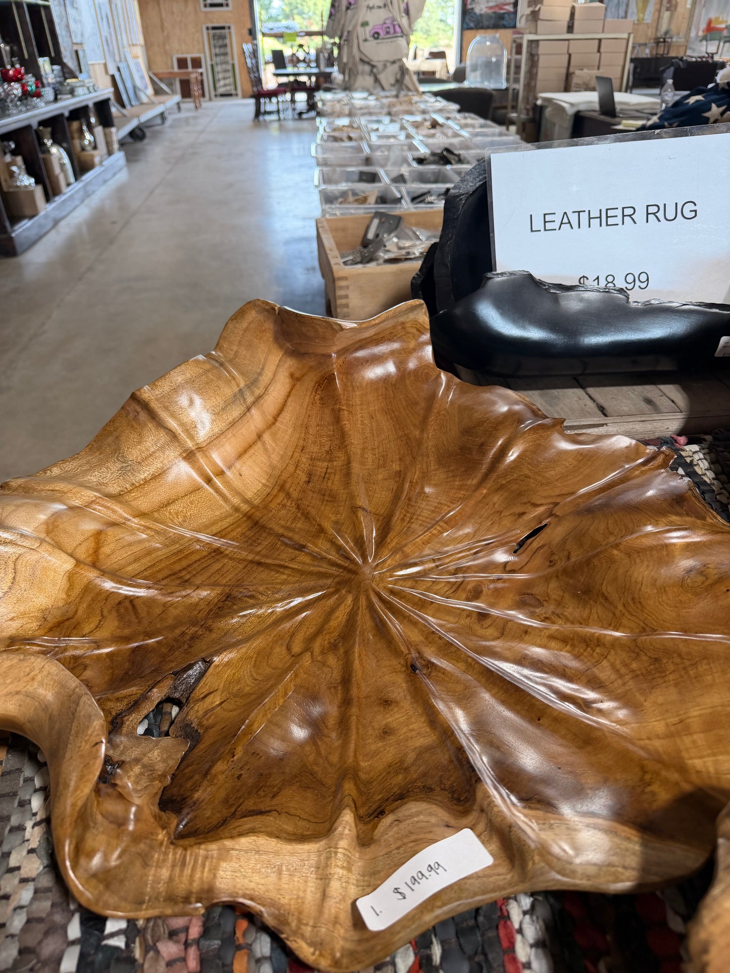 Hand-Carved Lotus Flower Wall Platter - Design 1