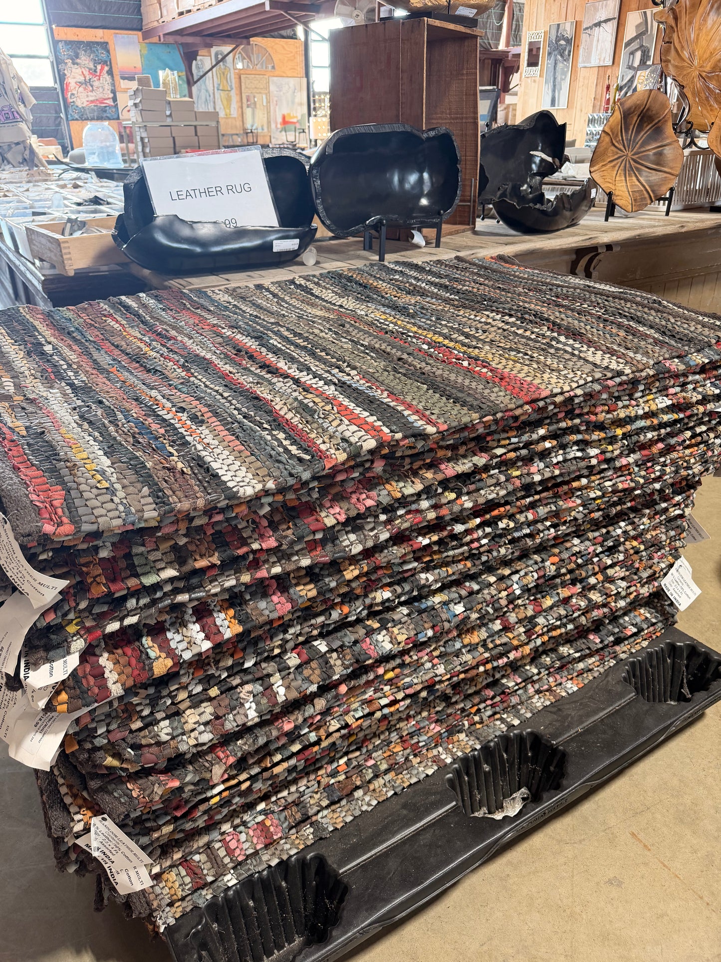 Hand-Loomed Leather Rugs