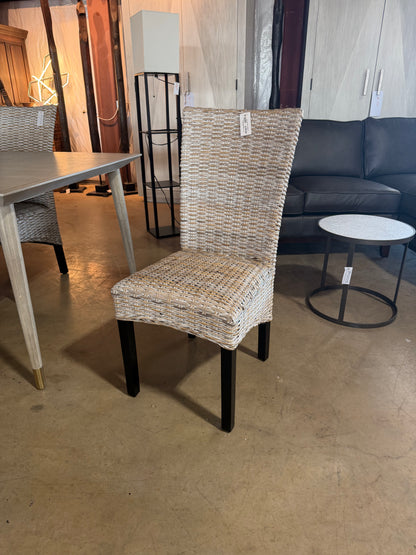 Whitewashed Woven Dining Chairs