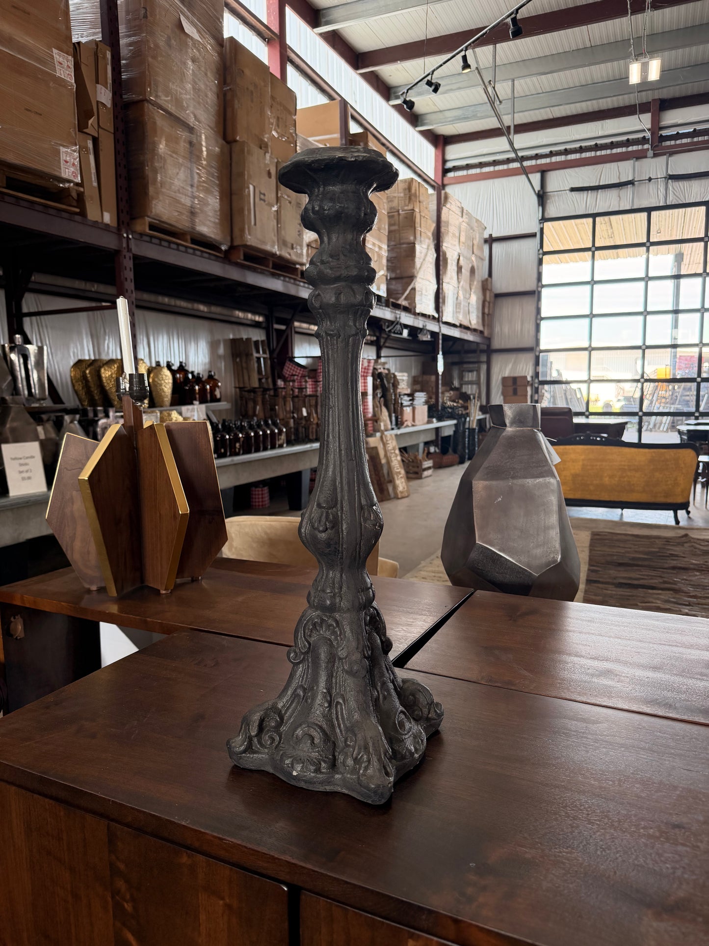 Large Oversized European-Inspired  Resin Candlesticks