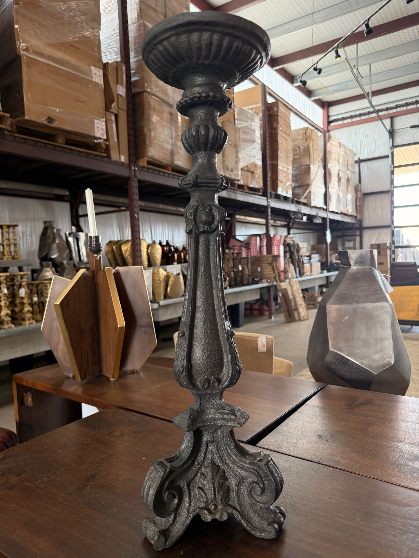 Large Oversized Ornate Resin Candlesticks