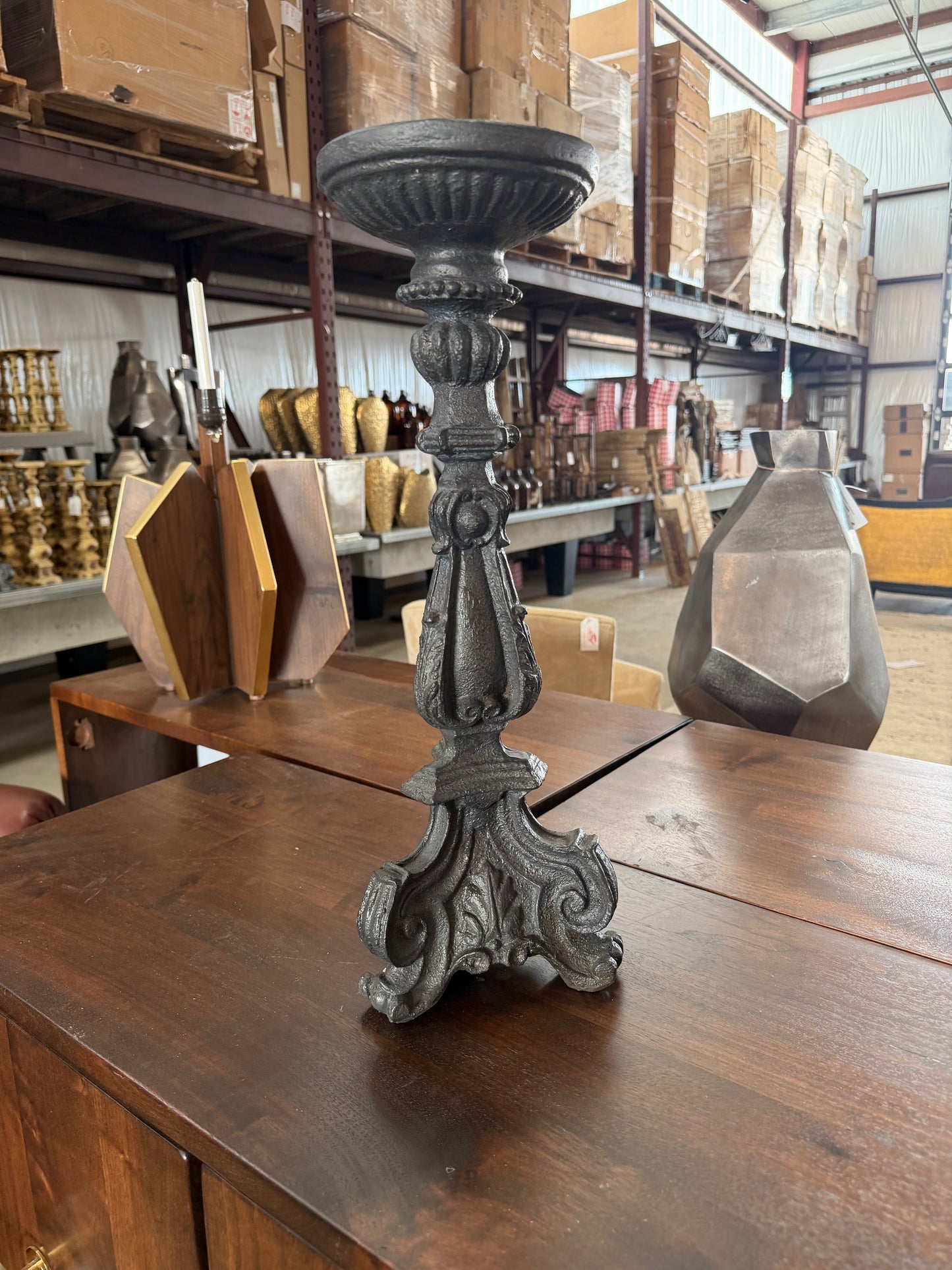Medium Ornate Resin Candlesticks