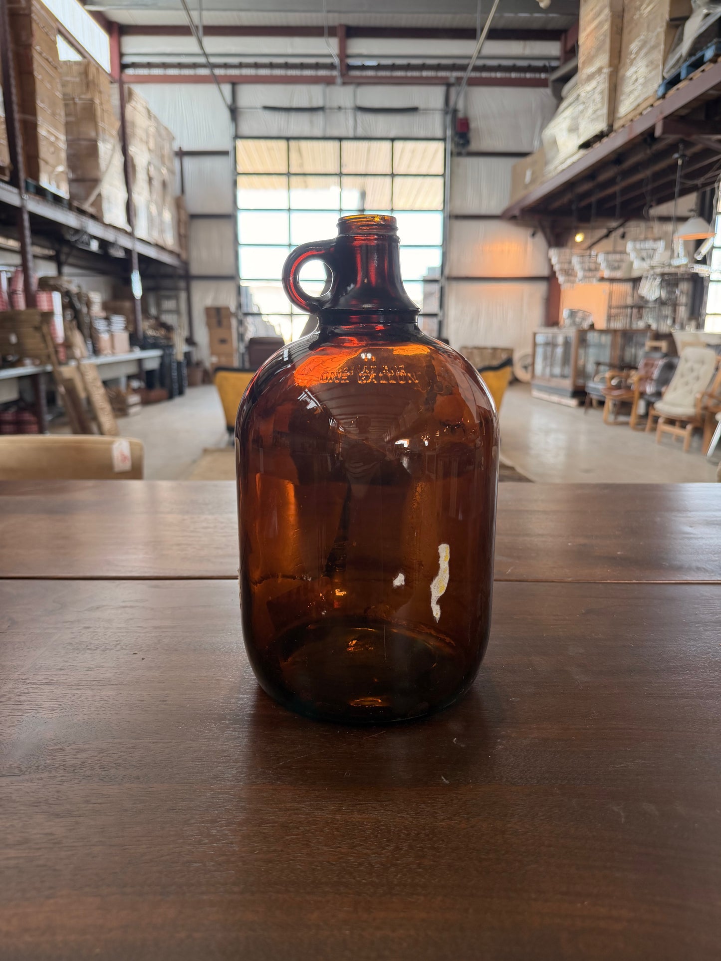 Vintage Amber Glass Jug Bottles