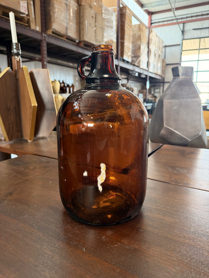 Vintage Amber Glass Jug Bottles