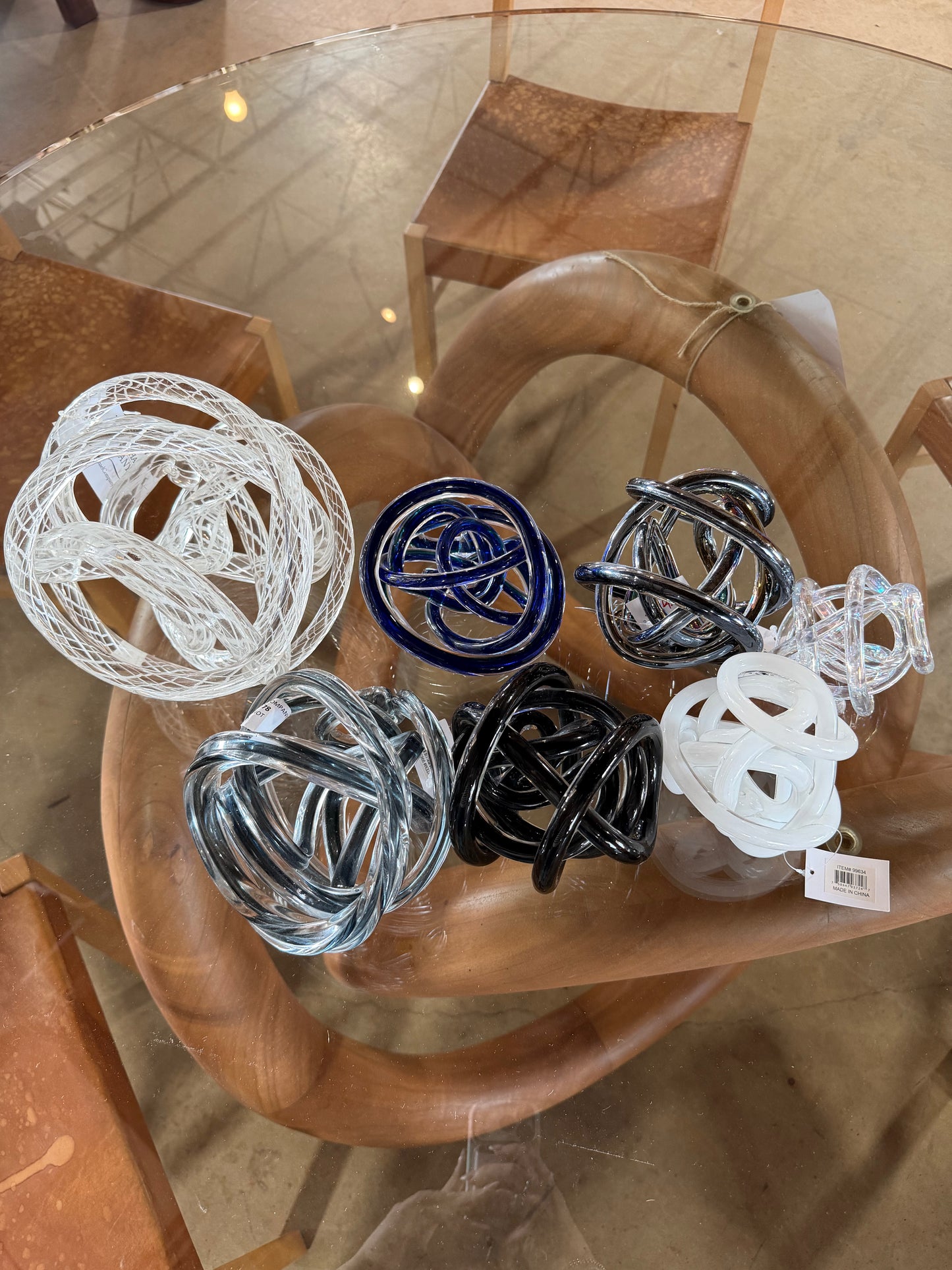 Large Hand-Blown Glass Decorative Knots