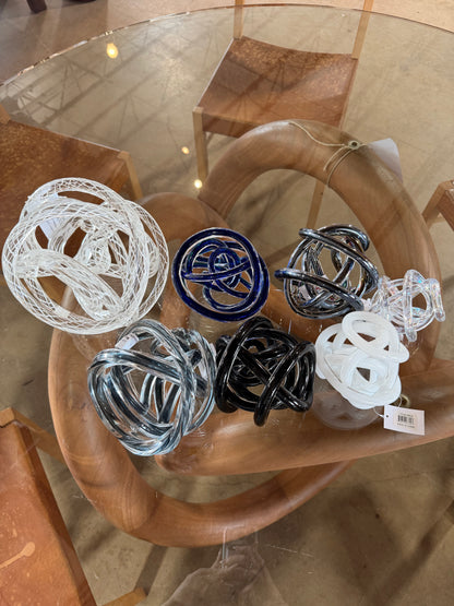 Large Hand-Blown Glass Decorative Knots