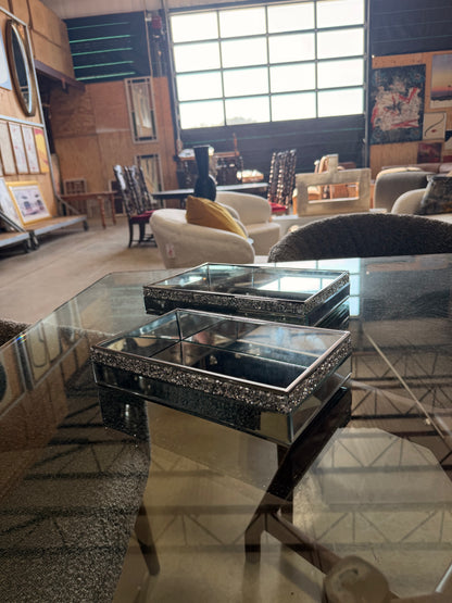 Mirrored Crystal Trays - Small