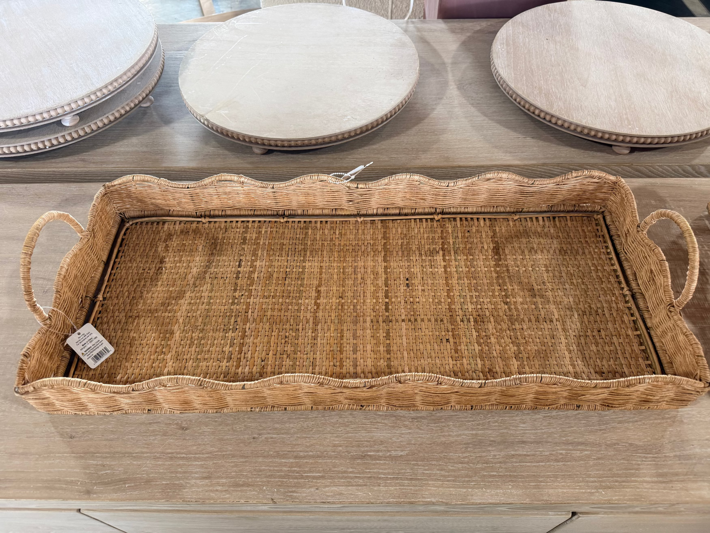 Small Wicker Scalloped Tray