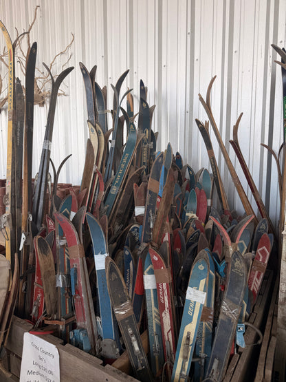 Vintage European Wooden Skis-Children