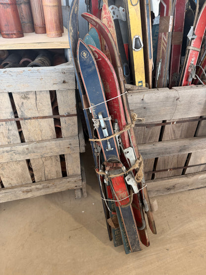 Vintage European Wooden Skis-Children