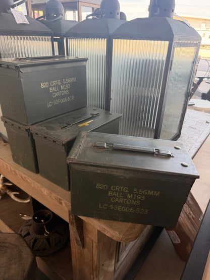 Vintage Metal Ammo Boxes- Small