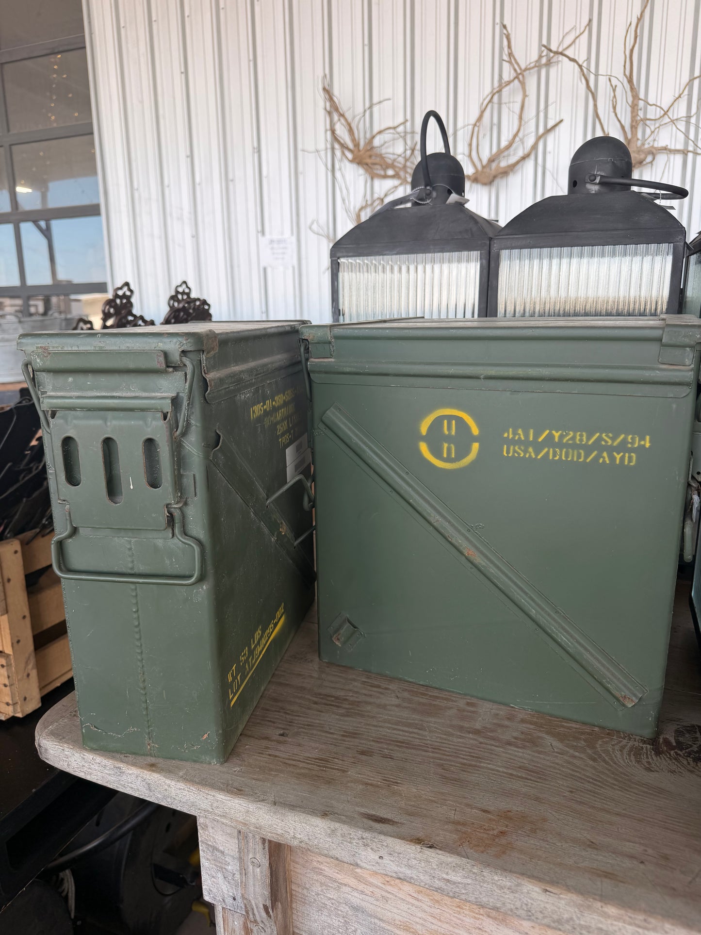 Vintage Metal Ammo Boxes -Large