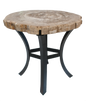 Petrified Wood Side Table w/ Iron Base