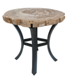 Petrified Wood Side Table w/ Iron Base