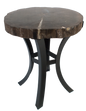 Petrified Wood Side Table w/ Iron Base