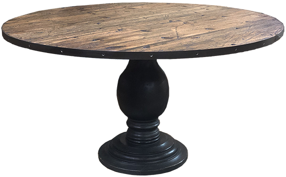 18-Wheeler Top Round Pedestal Table