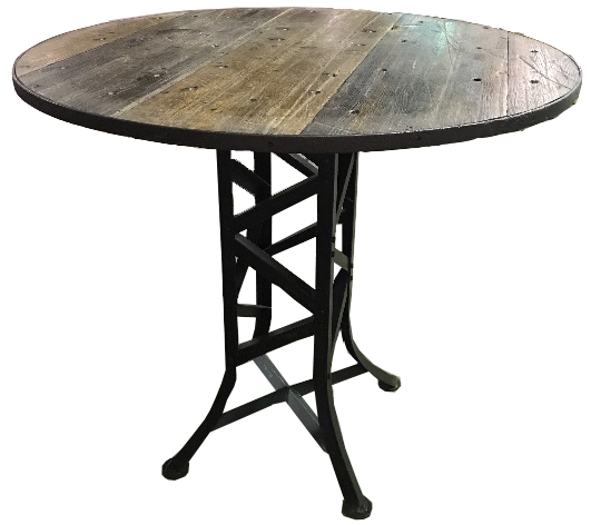 18-Wheeler Top Bar Table with Iron Base