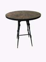 Round Reclaimed Oak Counter Height Bar Table