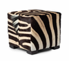 Zebra Hide Cube Ottoman
