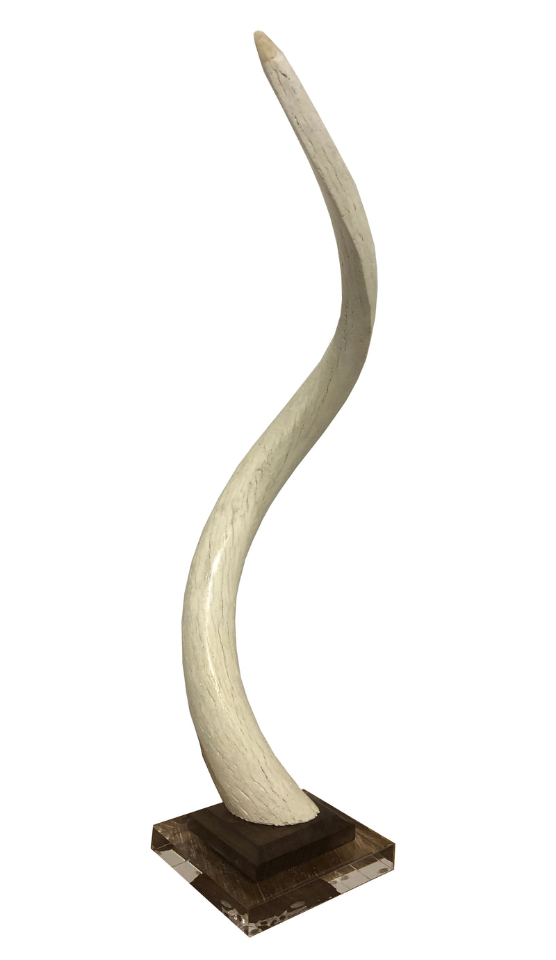 African Horn Finial on Lucite Base